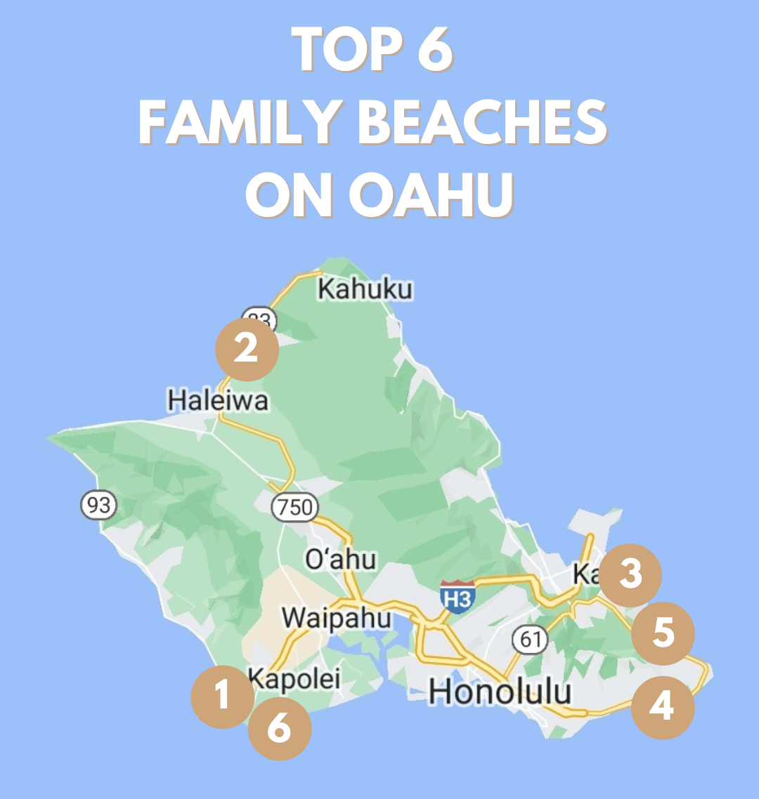 top 6 family beaches on oahu map
